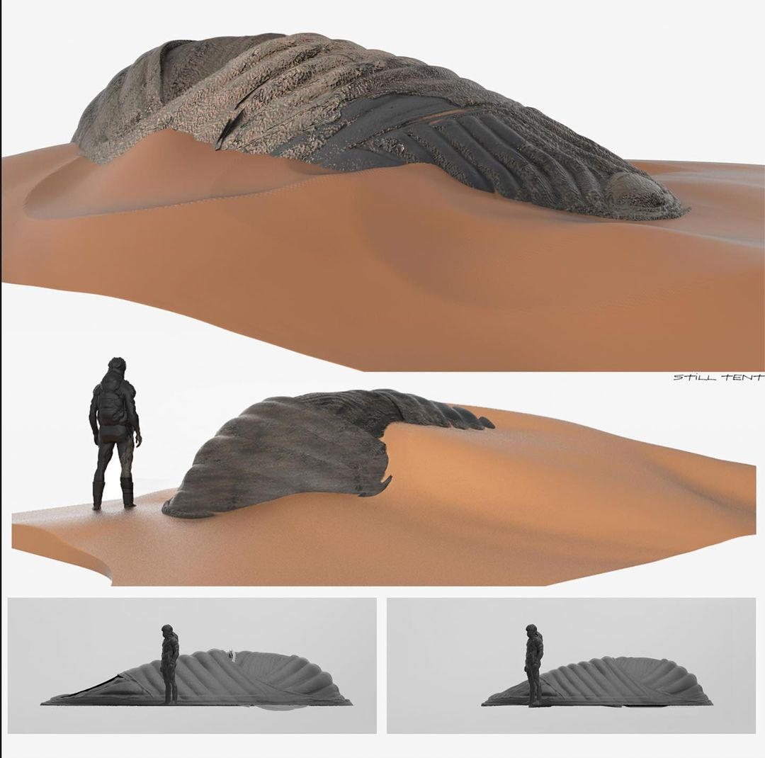 Dune 2021 Movie Concept Art by Joseph Cross 14 Desert Stilltent 240228