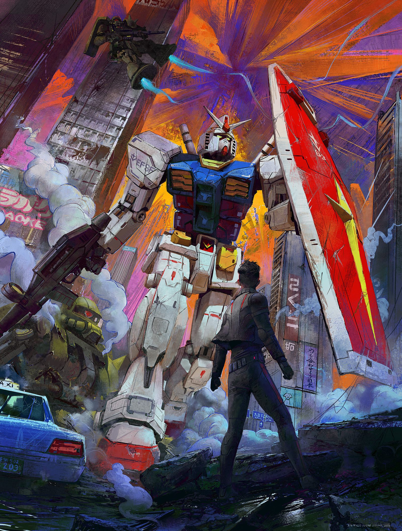 Ignacio Bazan Lazcano Concept Artist Cover Gundam Fan Art 01