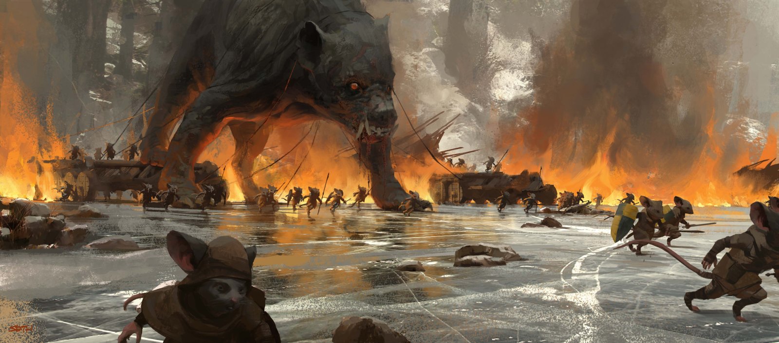 Mouse Guard Concept Art BeastInFireLine SethEngstrom