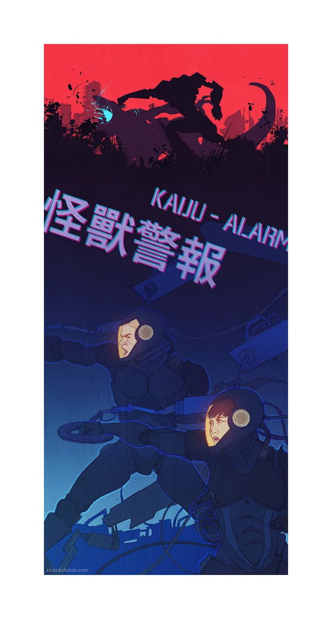 Pacific Rim Fan Art Concept Illustration 01 Ricardo Bessa Kaiju Attack