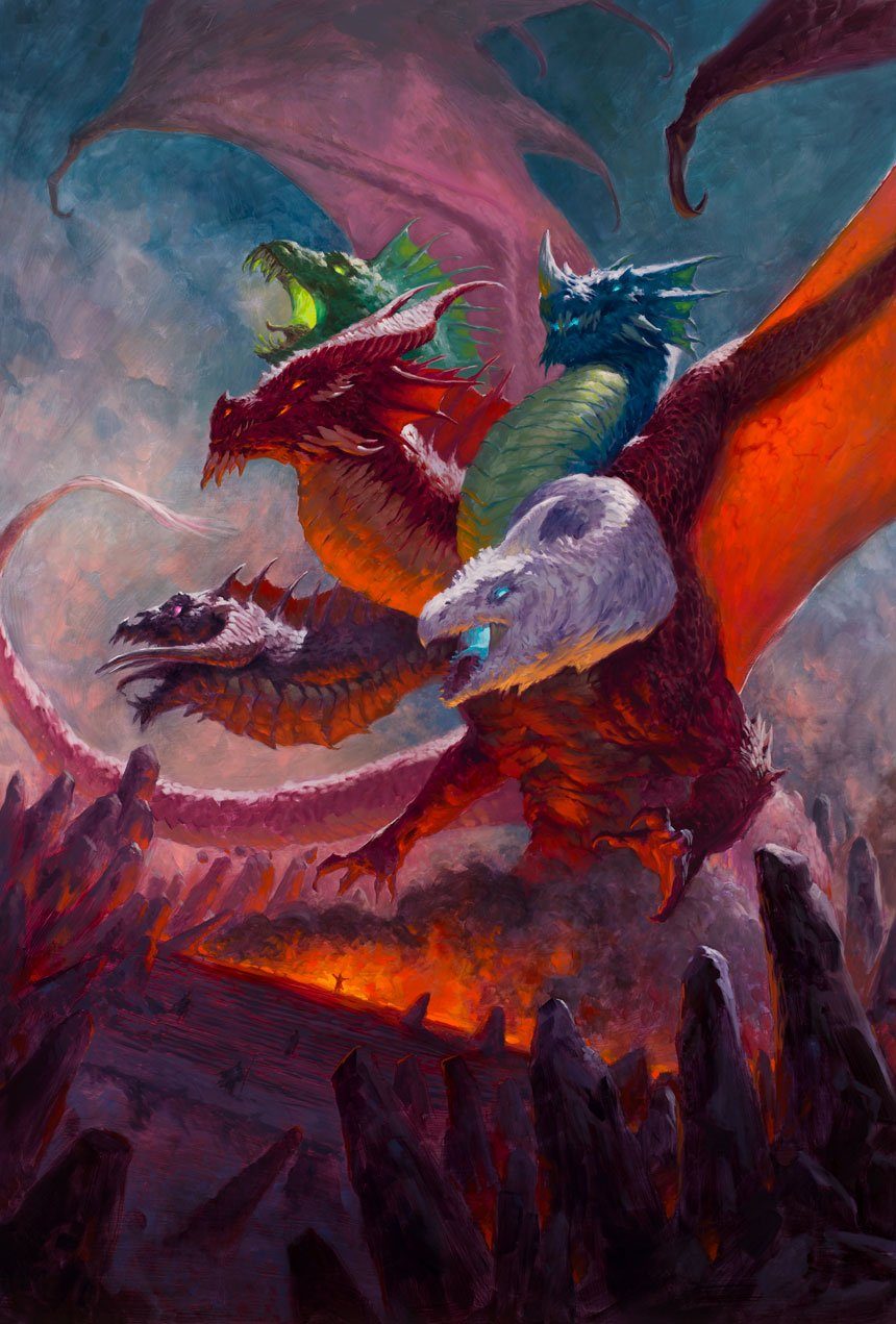 Tyler Jacobson Painting Magic the Gathering - Tiamat (Adventures in the Forgotten Realms)